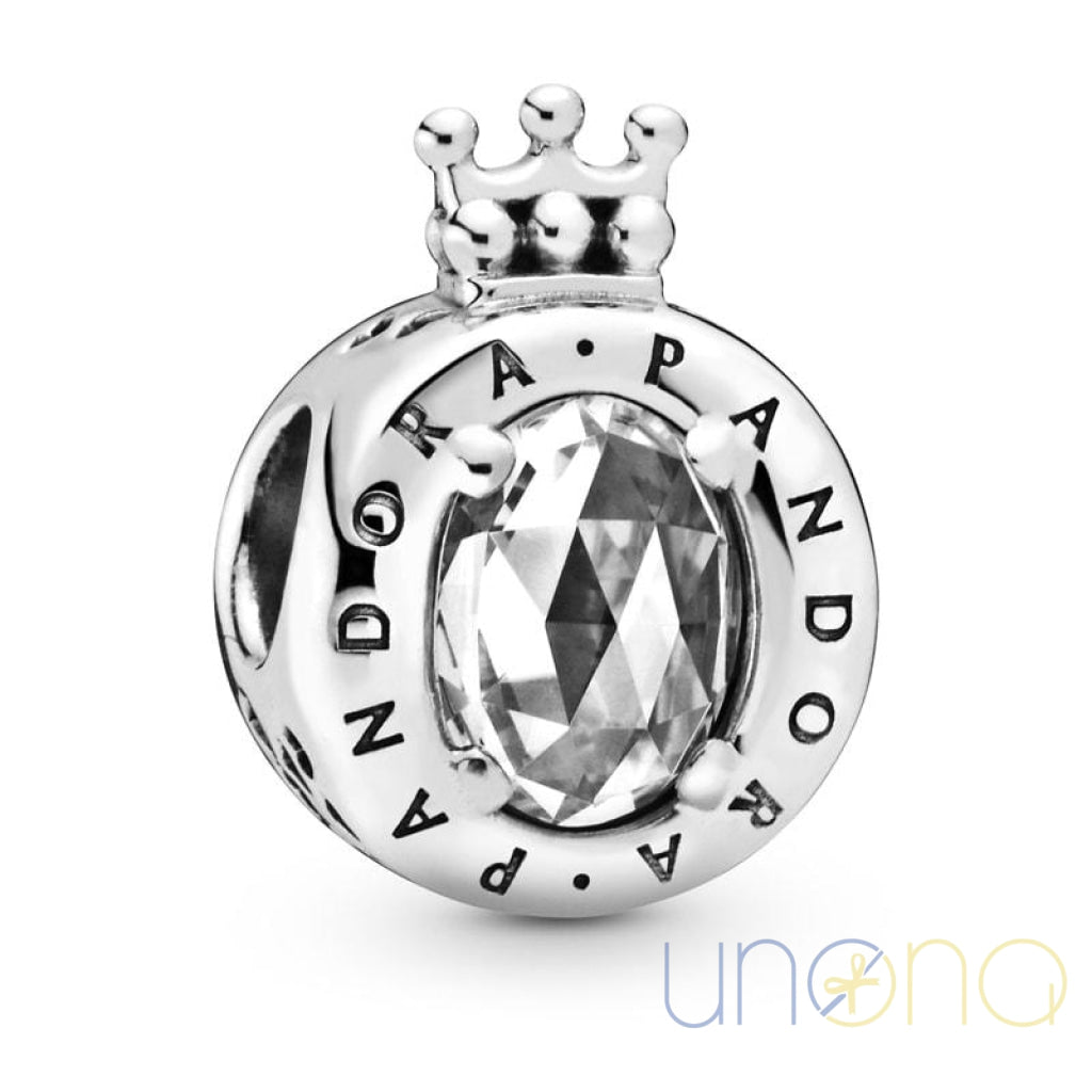 Sterling silver sparkling crown charm – jewelry gift delivery in Ukraine