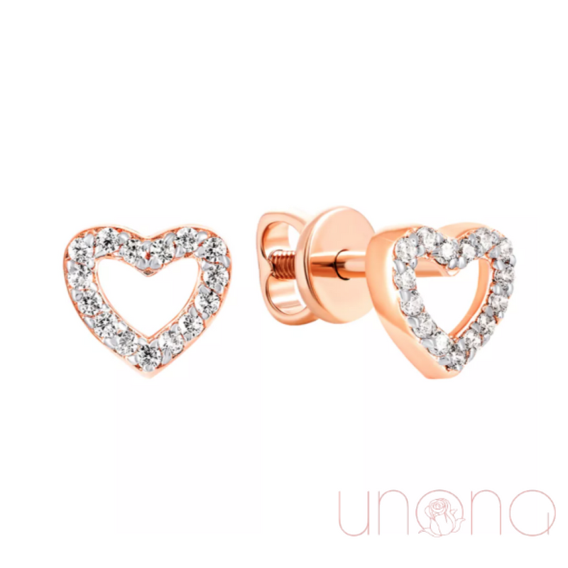 Splendent Hearts Gold Stud Earrings | Ukraine Gift Delivery.