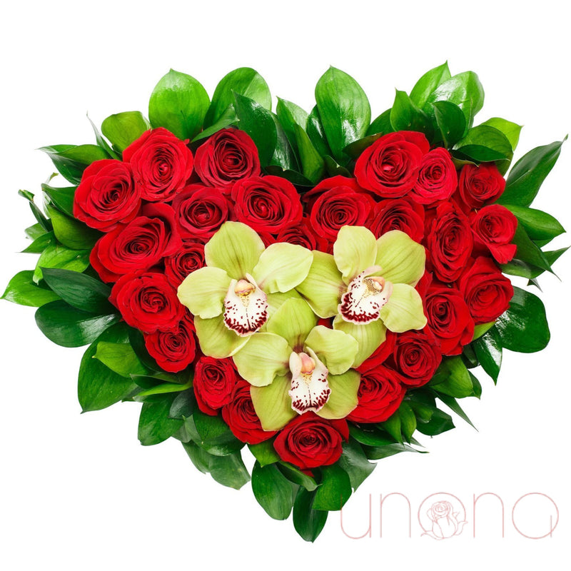 Sweet Symphony Heart-Shaped Flower Arrangement | Ukraine Gift Delivery.