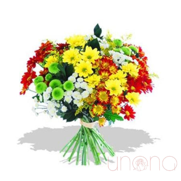 "The Best Wishes" Chrysanthemum Bouquet | Ukraine Gift Delivery.