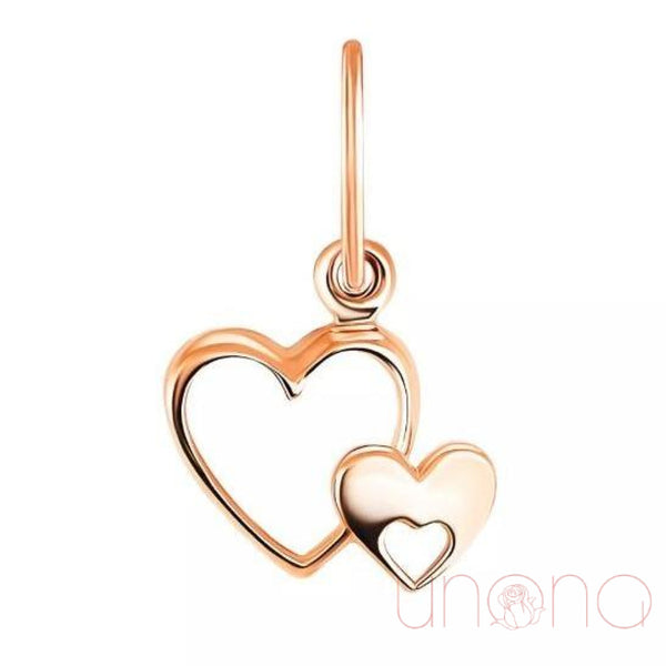 Two Loving Hearts Gold Pendant | Ukraine Gift Delivery.