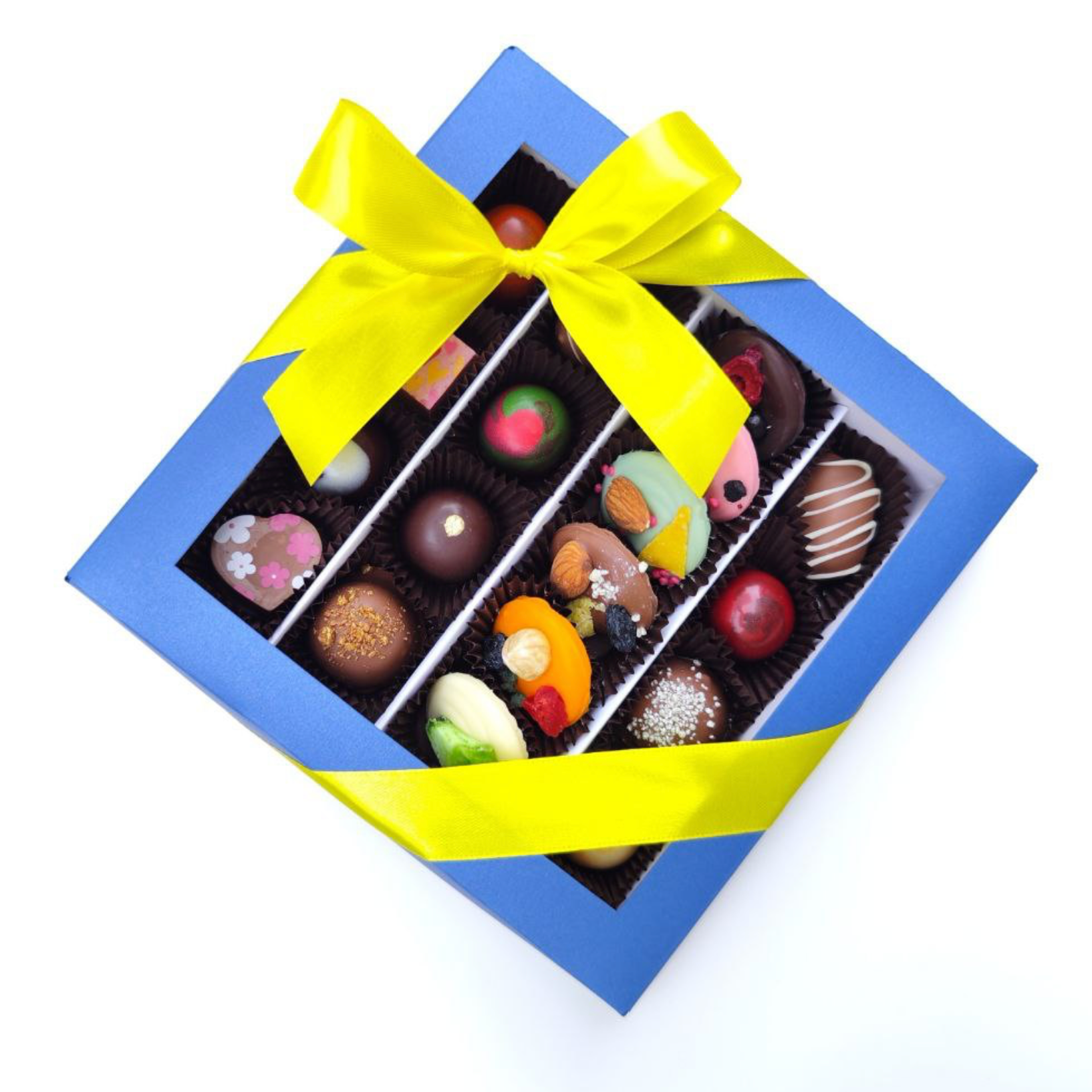 Ukraine in My Heart Belgian chocolate gift box with artisan chocolates and mini bars