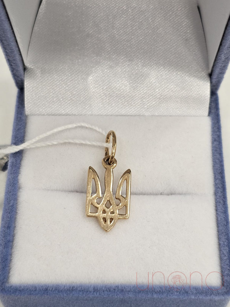 Ukrainian Trident Heart Gold Pendant Jewelry