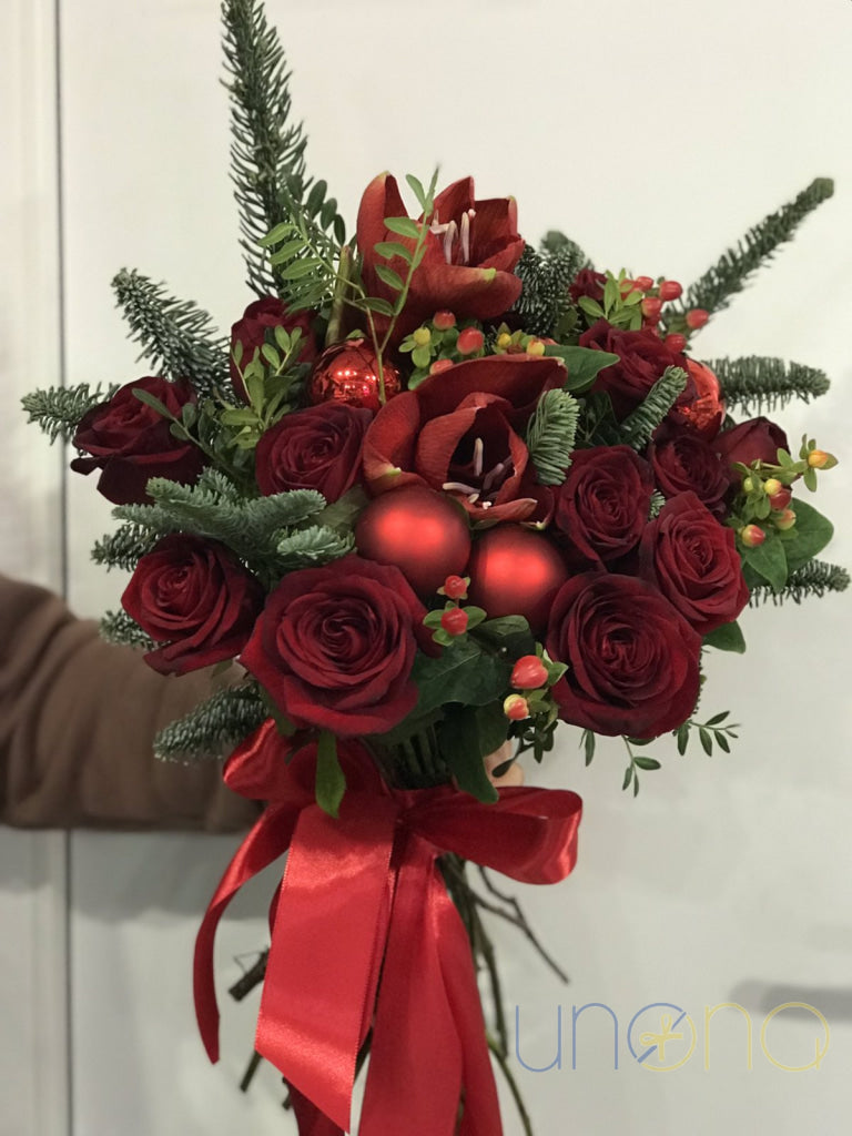 Vivid Red Christmas Bouquet Christmas flowers