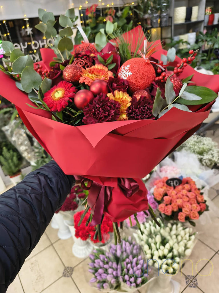 Vivid Red Christmas Bouquet Christmas flowers