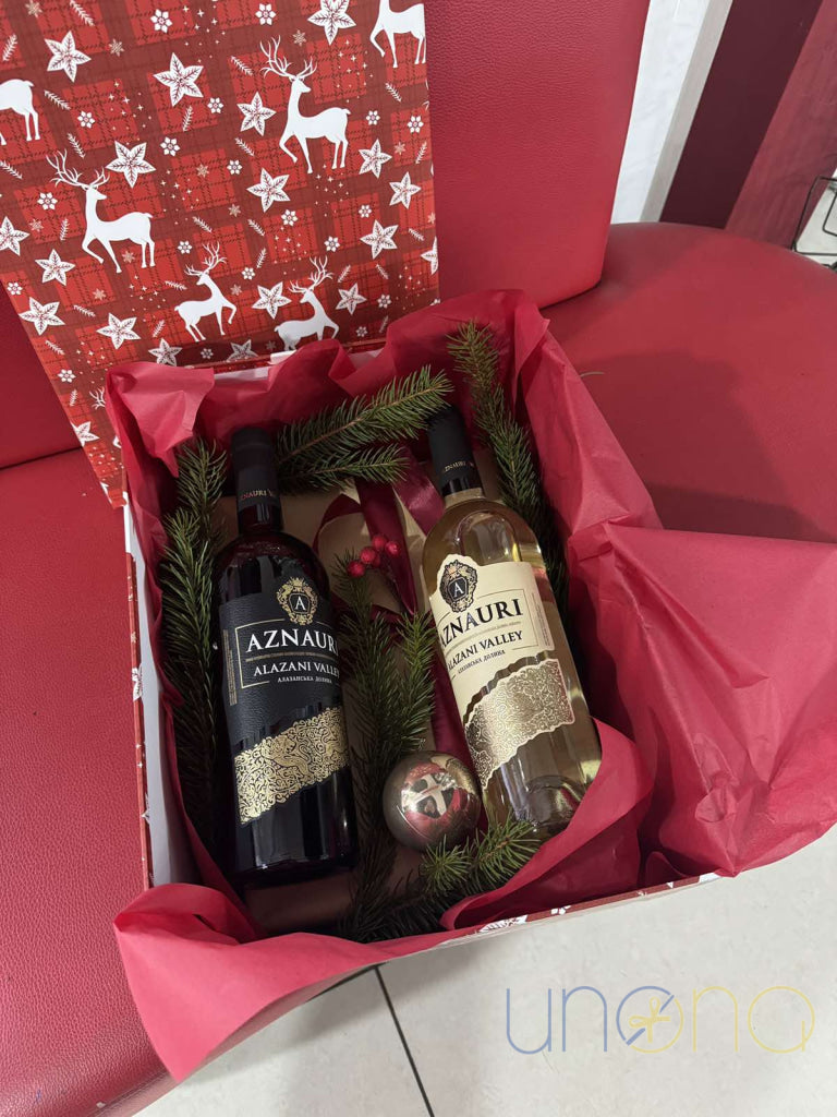 Elegant wine and chocolate basket for a loved one in Ukraine