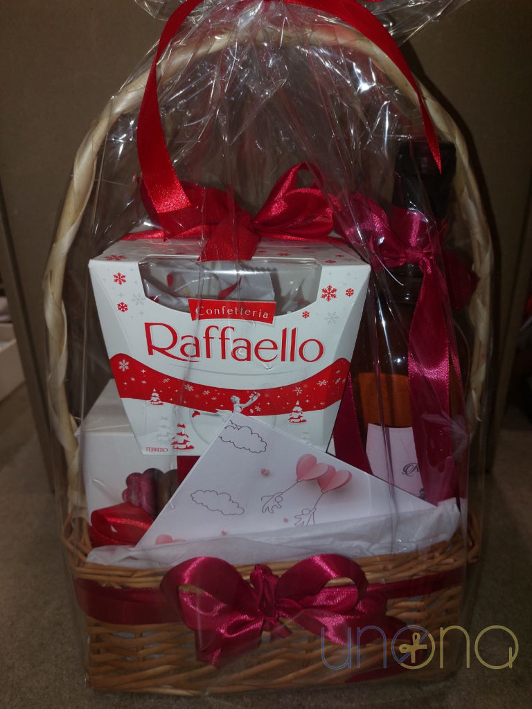 Imported wine and macarons romantic gift