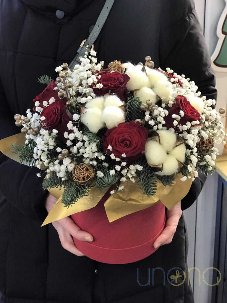Winter Elegance Christmas Flower Arrangement – Send Christmas Flowers to Ukrainian Woman Christmas flowers