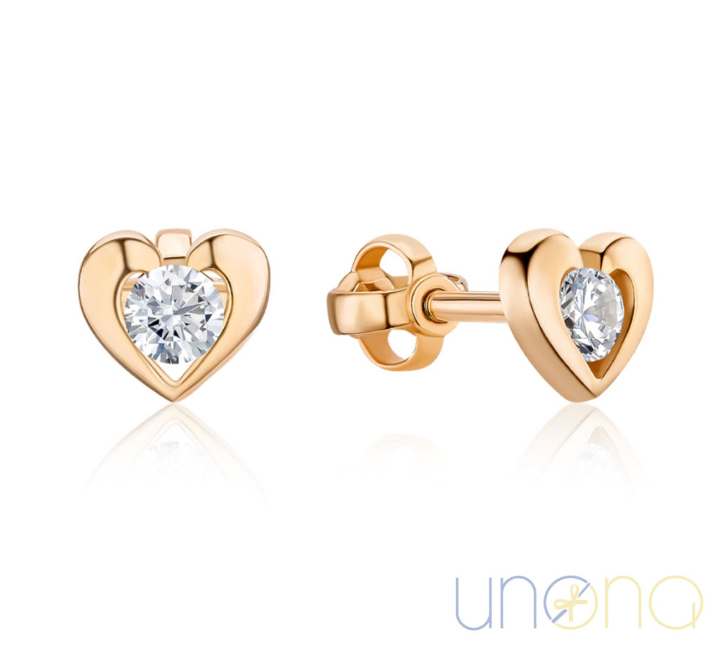 Wowable Gold Heart Stud Earrings gold earrings