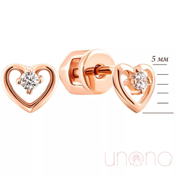 Wowable Gold Heart Stud Earrings | Ukraine Gift Delivery.