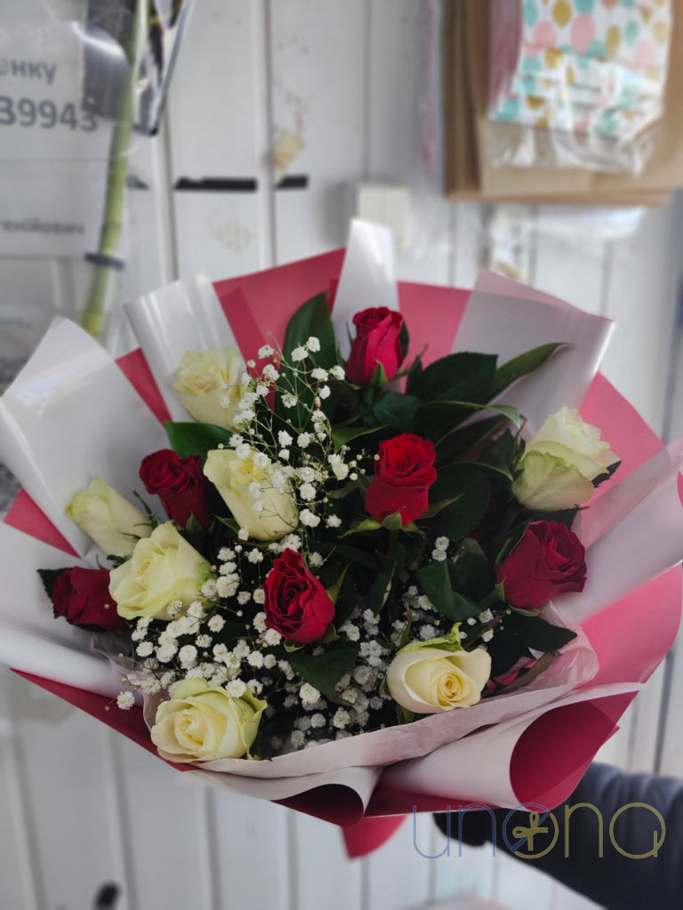 Elegant 13 roses bouquet in Zhytomyr Ukraine