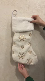 White Plush Christmas Stocking